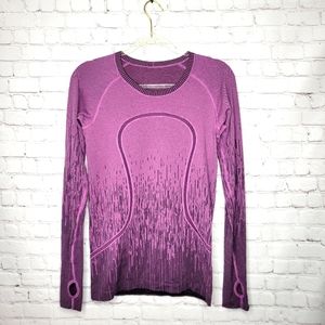 RARE! Lululemon Swiftly Tech Ombré Purple Long Sleeve Size 8. Great Condition!